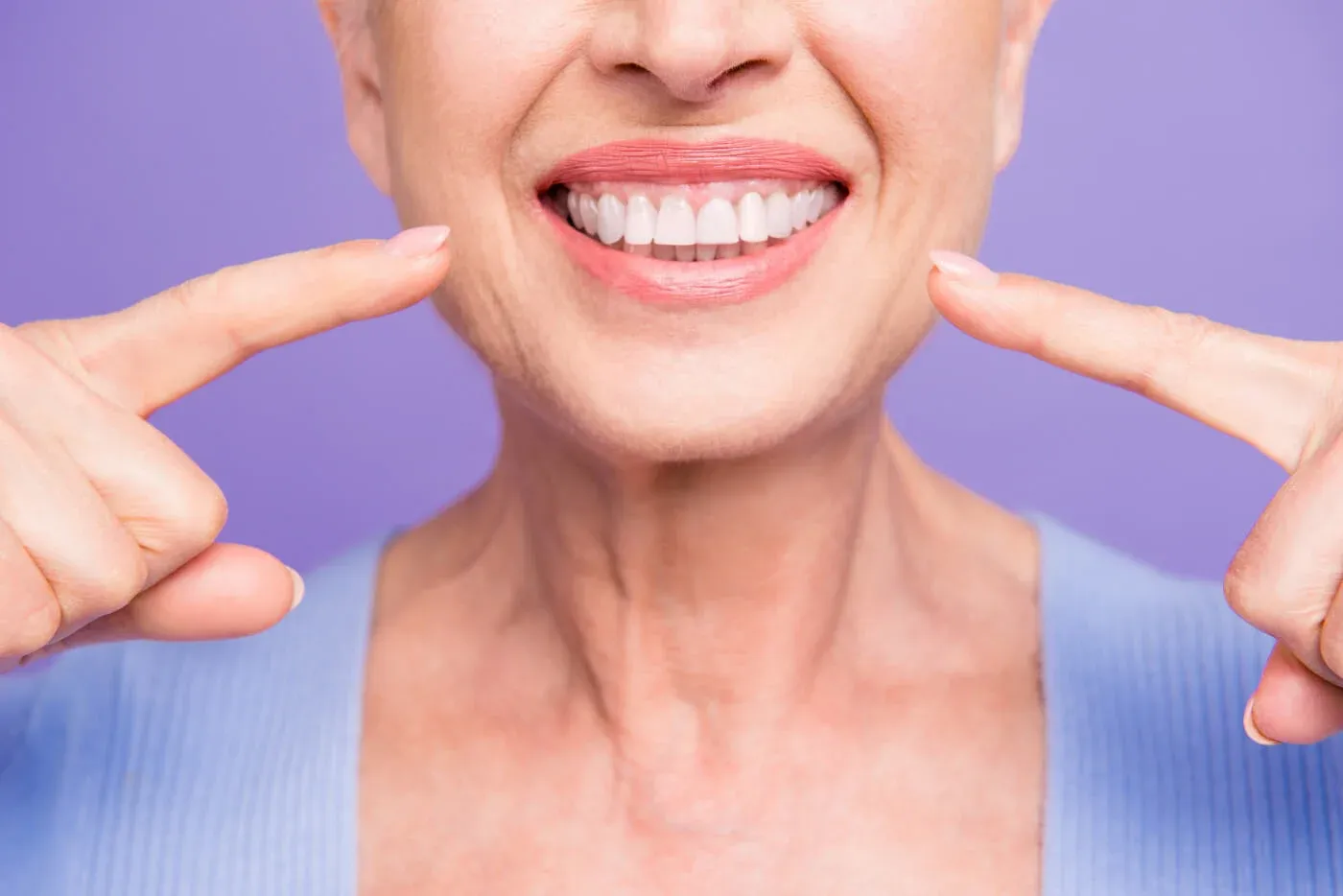 smiling woman with white teeth